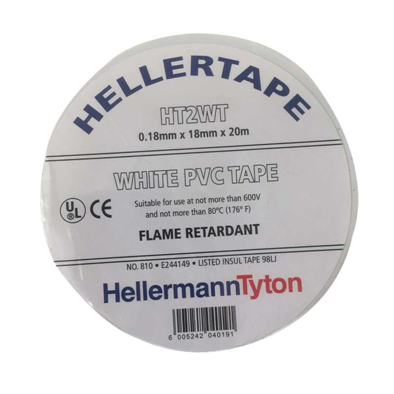 Hellermann Tyton White PVC Tape Flame Retardent